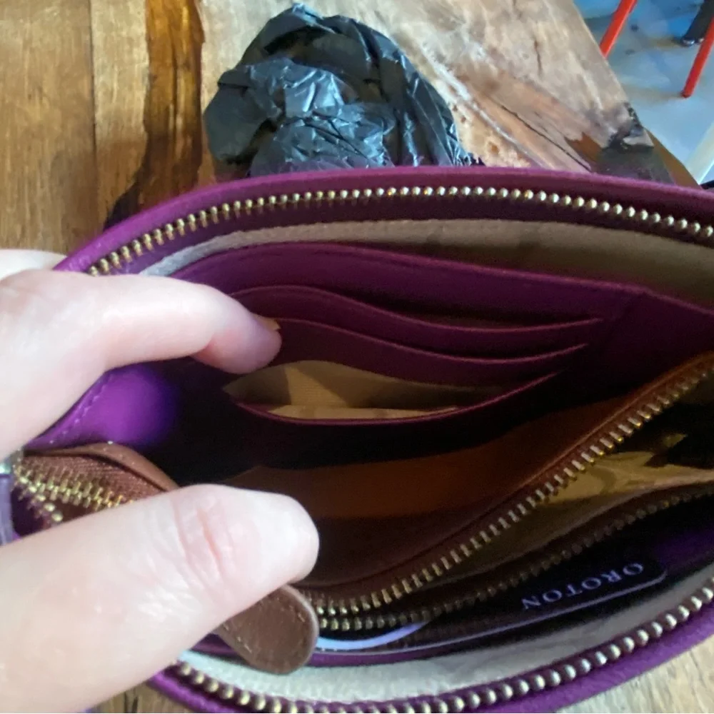 NWT | Oroton Two-Tone Leather Wallet Clutch - Picture 9 of 14